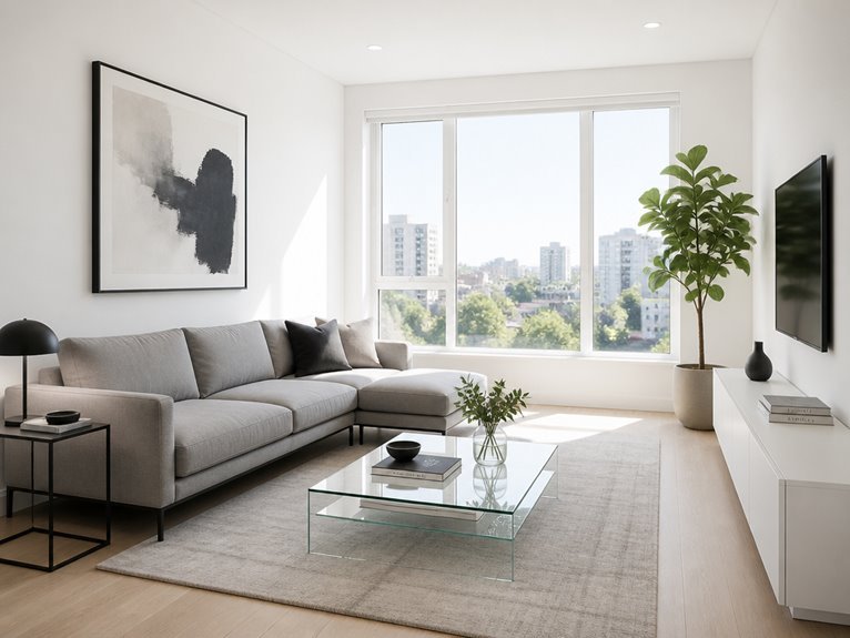 airy minimalist living space