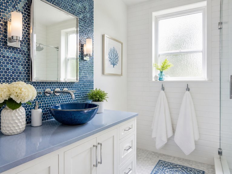 bold blue and white transformation