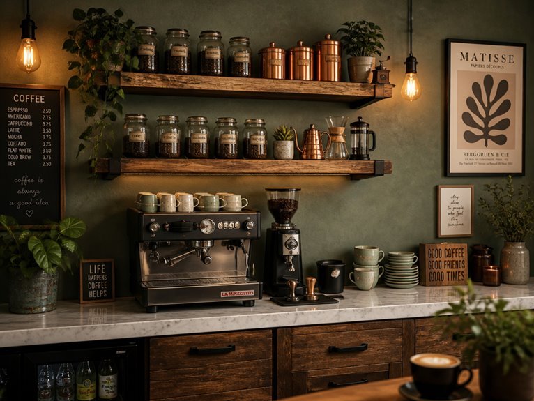 cozy functional coffee bar
