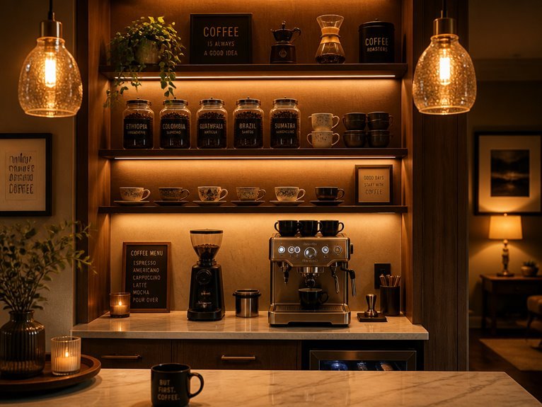 cozy layered coffee ambiance