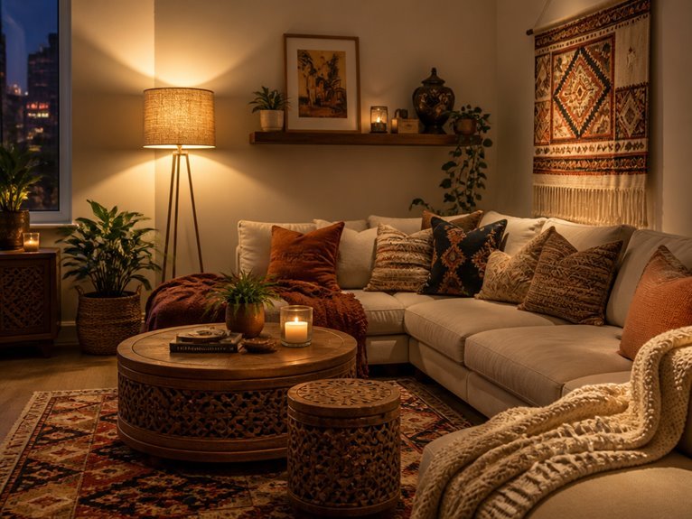 cozy lighting and textures