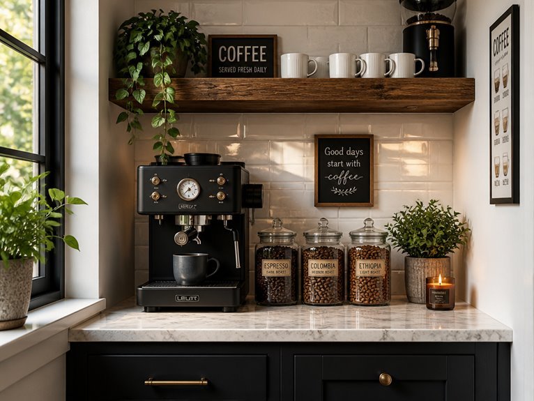 creative built in coffee bar