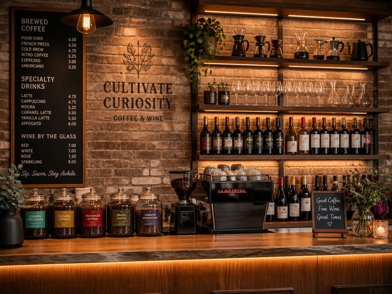 creative coffee and wine displays