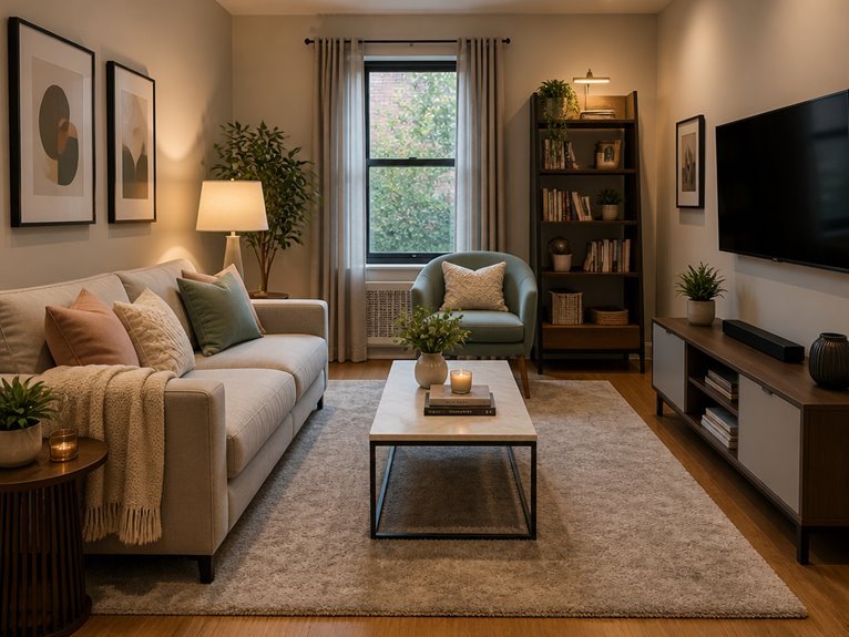 distinct zones with rugs