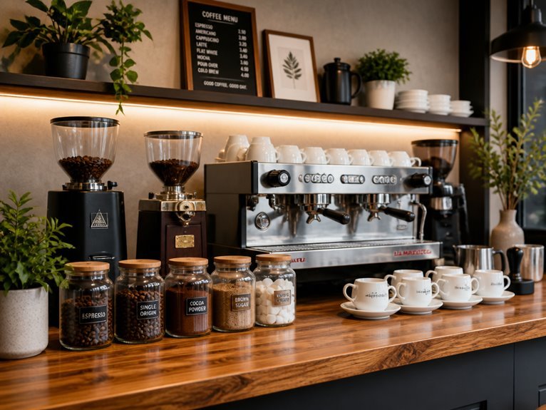 efficient coffee bar organization