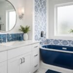 elegant blue and white decor