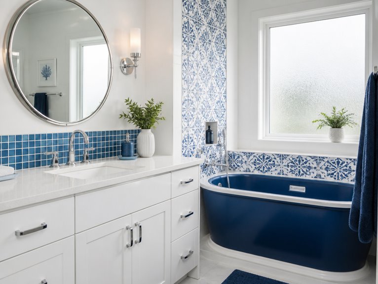elegant blue and white decor