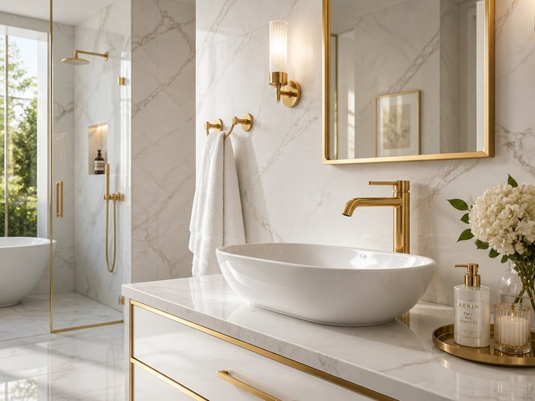 elegant gold bathroom accents