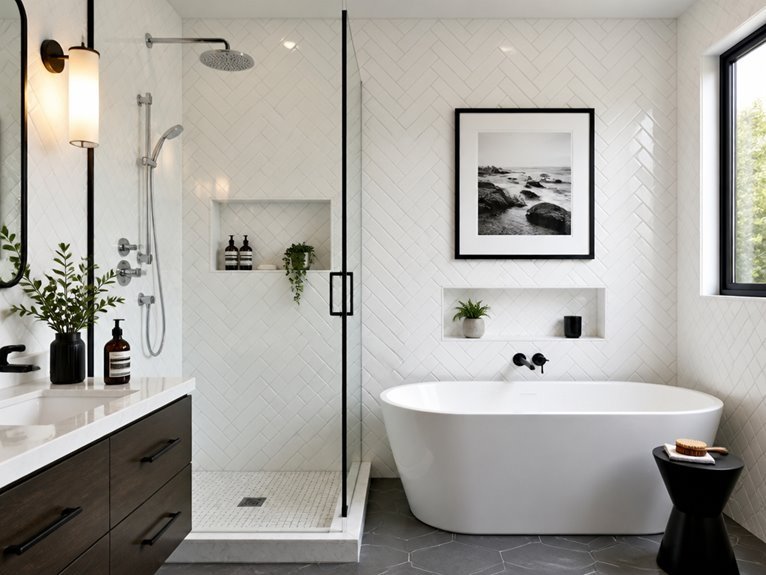 elegant white tile designs