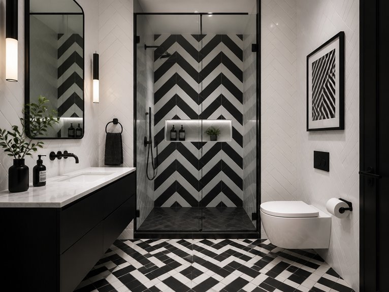 geometric tiles enhance decor