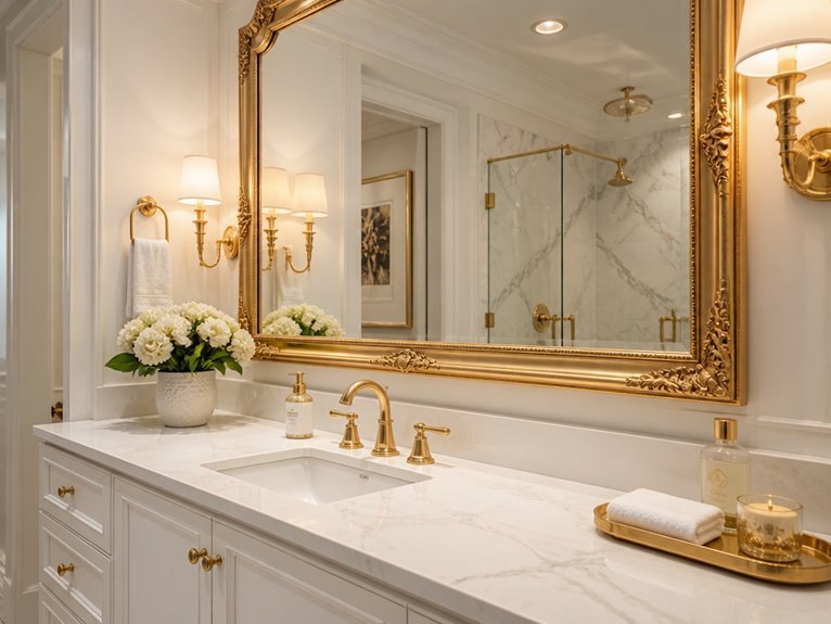 glamorous gold bathroom accents