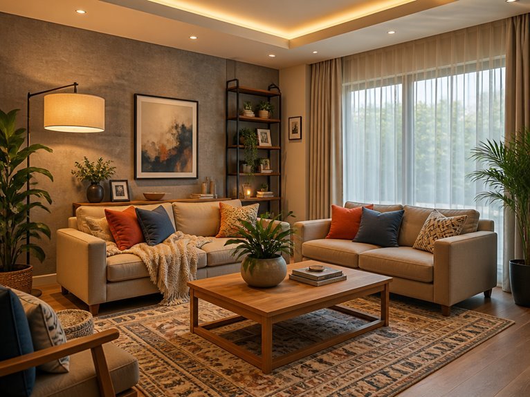 layered warm lighting design