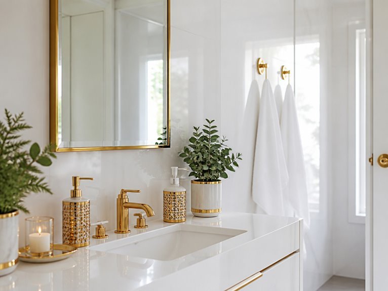 luxurious gold bathroom accents