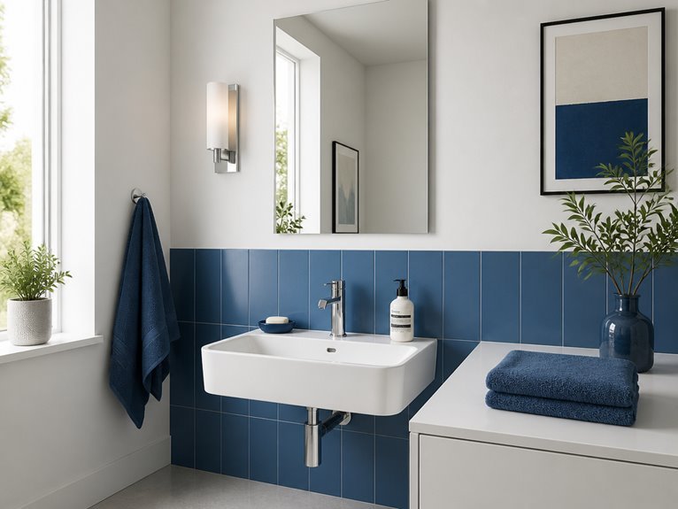 modern minimalist blue accents