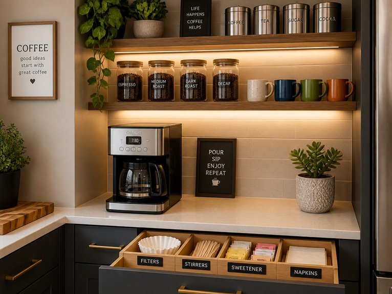 organized coffee nook solutions