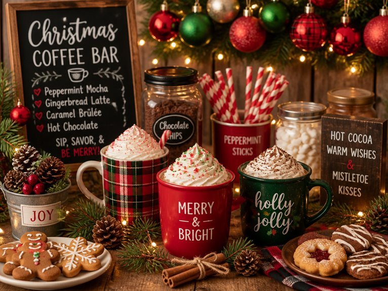 seasonal coffee cup display