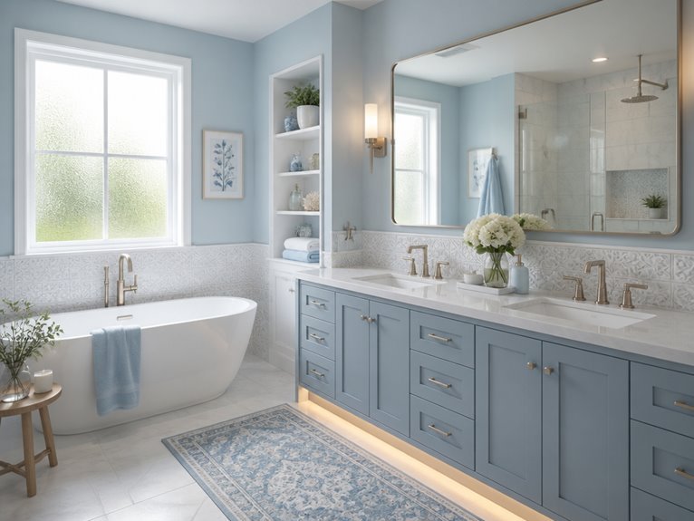 serene layered bathroom lighting