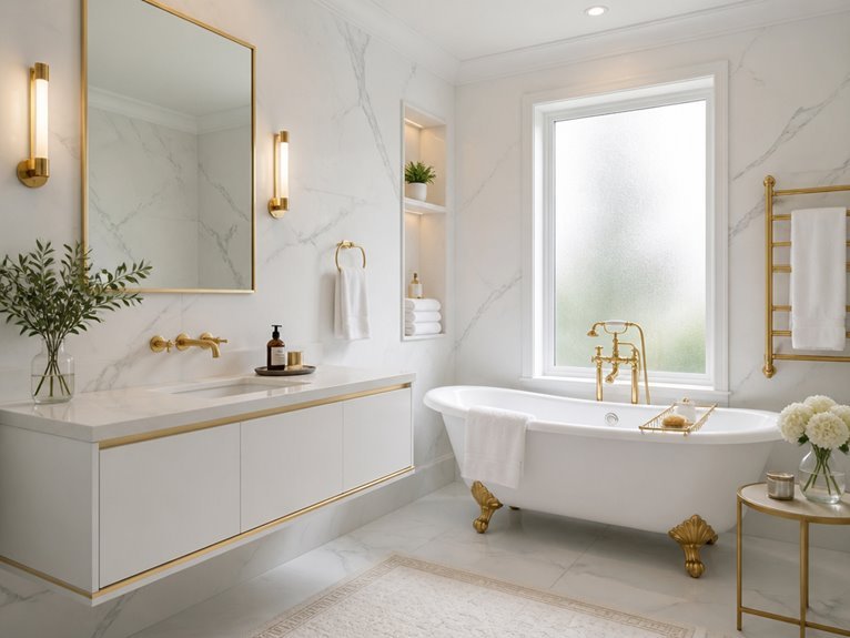 sleek white and gold elegance