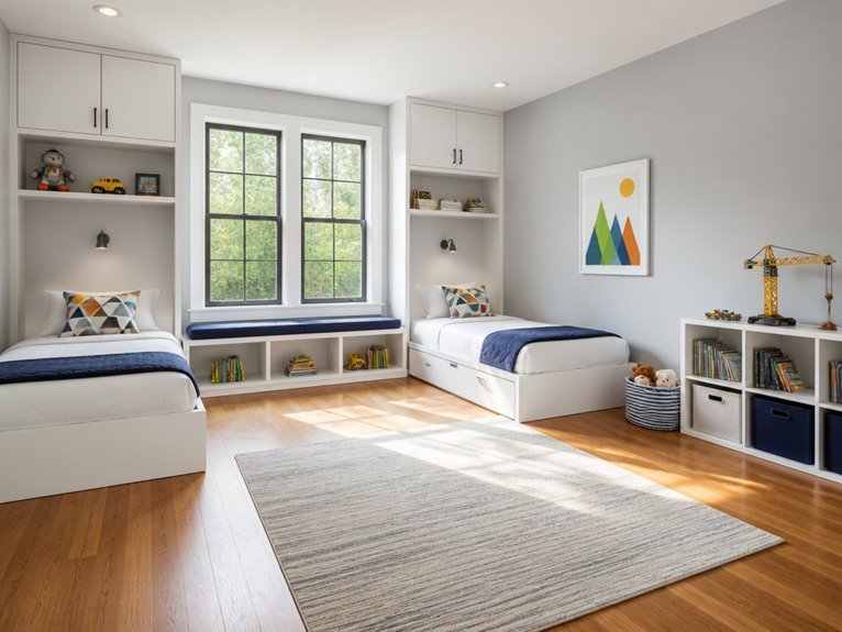spacious organized boys room