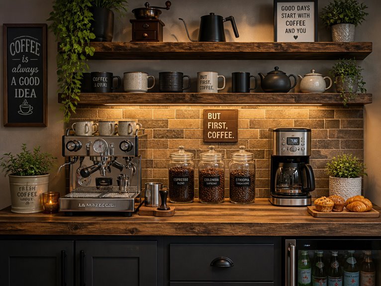 stylish and functional coffee bar