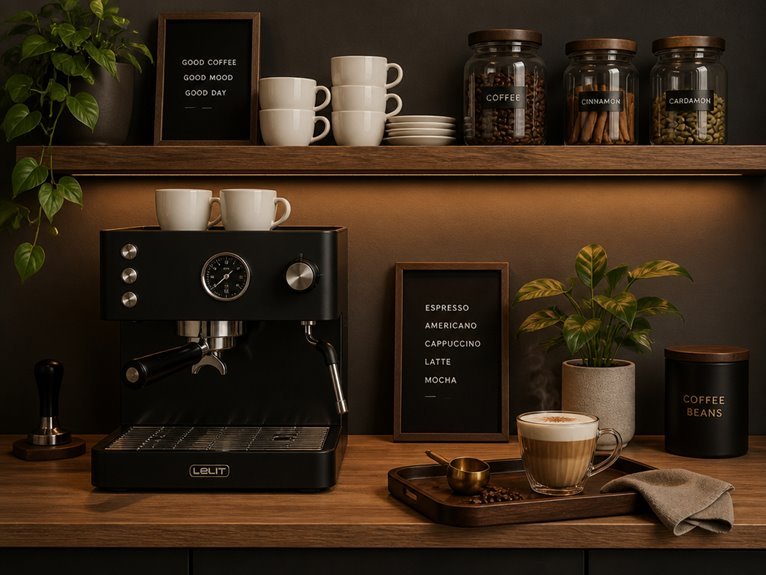 stylish organized coffee bar