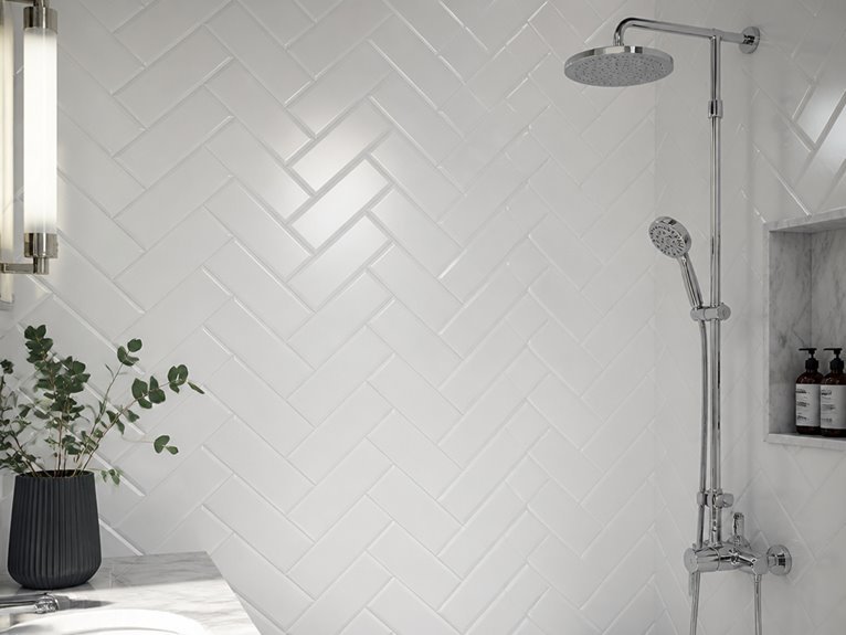 timeless herringbone tile elegance