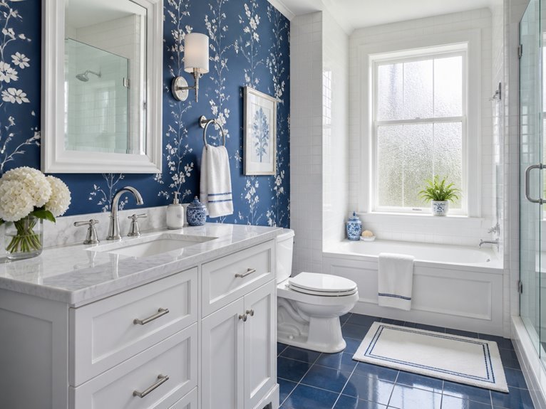 vibrant blue and white